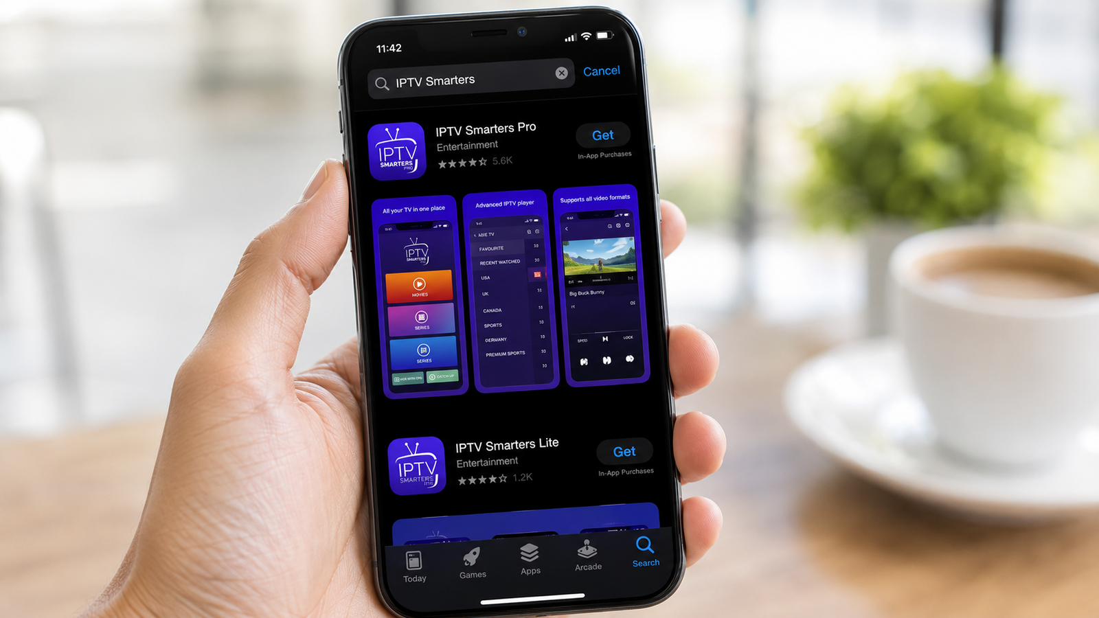 Installing IPTV Smarters Pro from the App Store on an iPhone