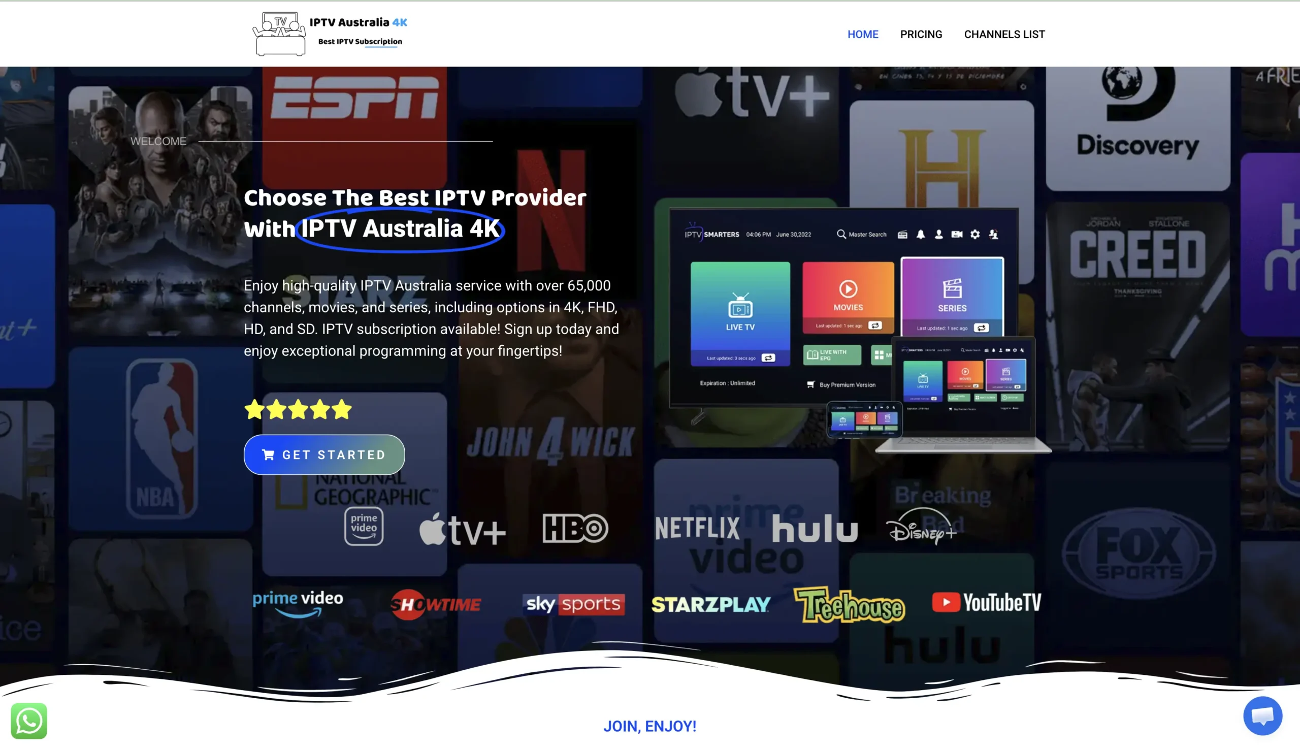 IPTV Australia HD homepage — stream all the TV shows you love
