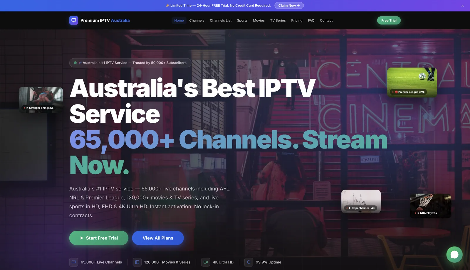 AU IPTV homepage — Australian IPTV service