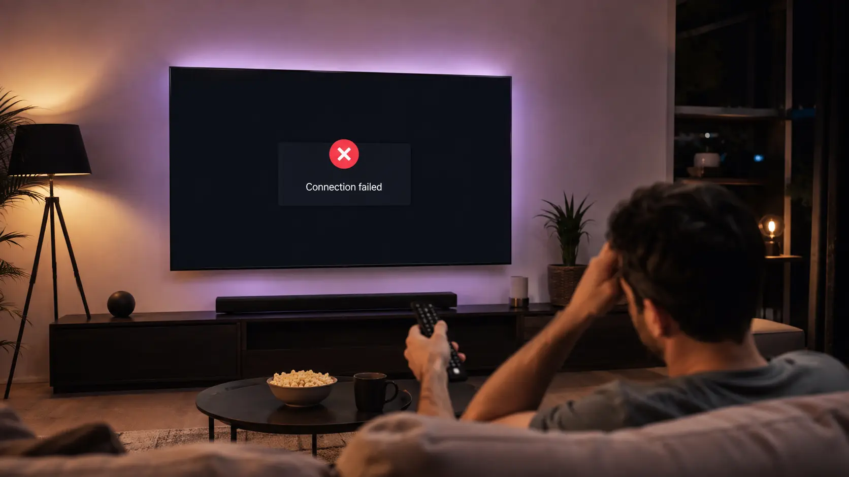 IPTV Smarters Pro not working error message on a TV screen